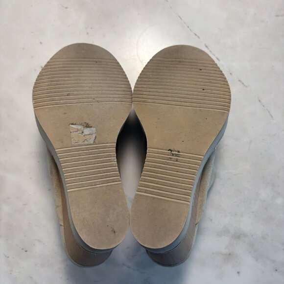 Free People Suede Leather Beige Open Toe Formal Platform Shoes Women's Size 7.5 - Picture 7 of 8
